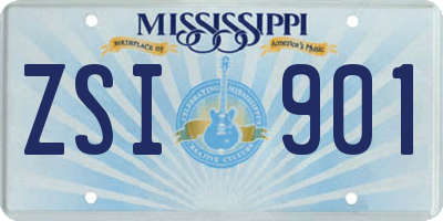 MS license plate ZSI901