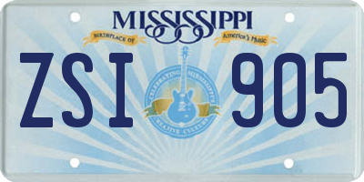 MS license plate ZSI905