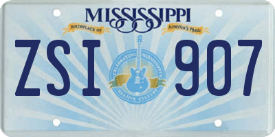 MS license plate ZSI907
