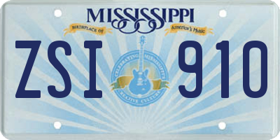 MS license plate ZSI910