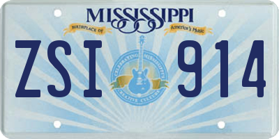 MS license plate ZSI914