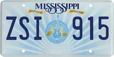 MS license plate ZSI915