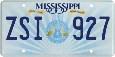 MS license plate ZSI927