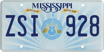 MS license plate ZSI928