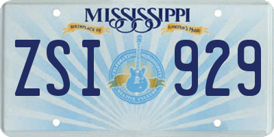 MS license plate ZSI929