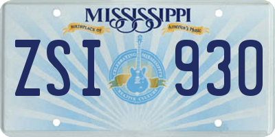 MS license plate ZSI930