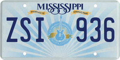 MS license plate ZSI936