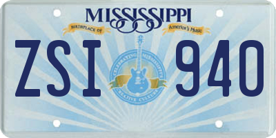 MS license plate ZSI940