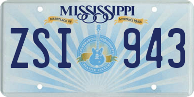 MS license plate ZSI943
