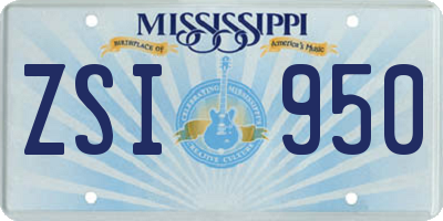 MS license plate ZSI950