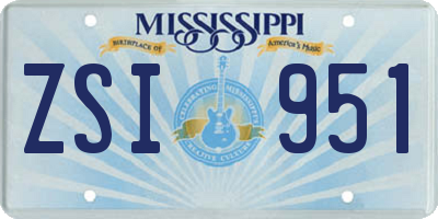 MS license plate ZSI951
