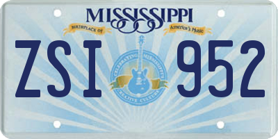 MS license plate ZSI952