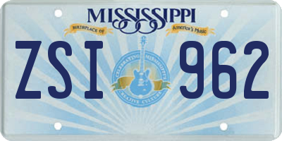 MS license plate ZSI962