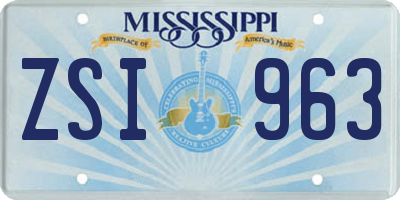 MS license plate ZSI963