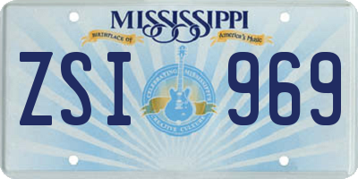 MS license plate ZSI969