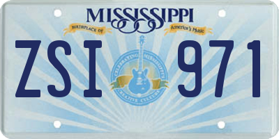 MS license plate ZSI971