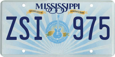 MS license plate ZSI975