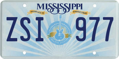 MS license plate ZSI977