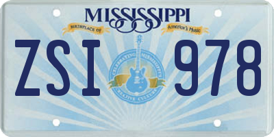 MS license plate ZSI978