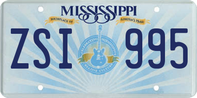 MS license plate ZSI995