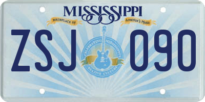 MS license plate ZSJ090