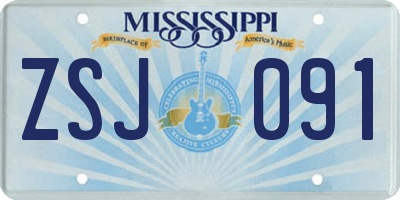 MS license plate ZSJ091
