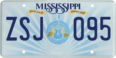 MS license plate ZSJ095