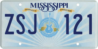 MS license plate ZSJ121