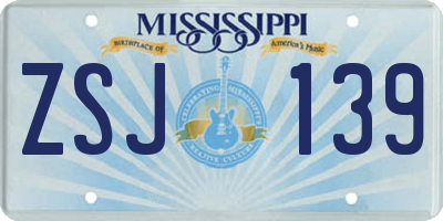 MS license plate ZSJ139