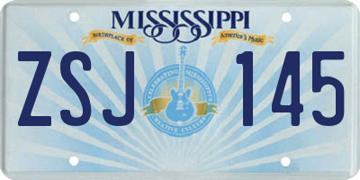 MS license plate ZSJ145