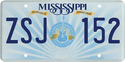 MS license plate ZSJ152