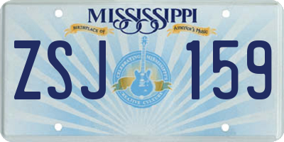 MS license plate ZSJ159