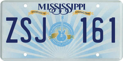MS license plate ZSJ161