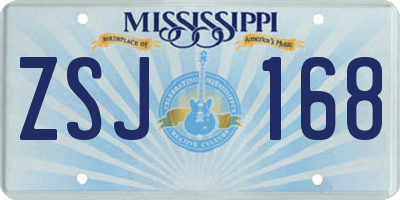 MS license plate ZSJ168