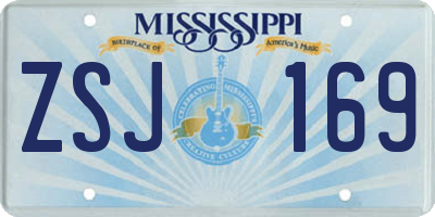 MS license plate ZSJ169