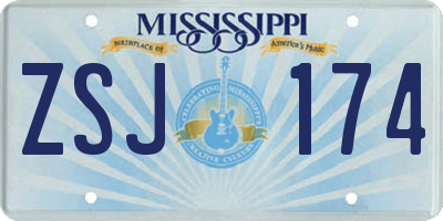 MS license plate ZSJ174
