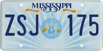 MS license plate ZSJ175