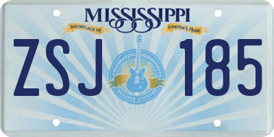 MS license plate ZSJ185