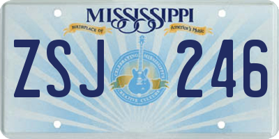 MS license plate ZSJ246
