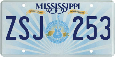 MS license plate ZSJ253