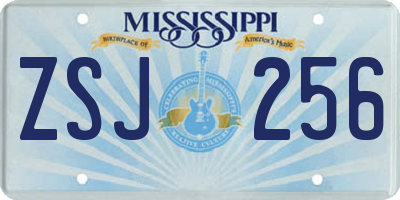 MS license plate ZSJ256