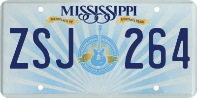 MS license plate ZSJ264