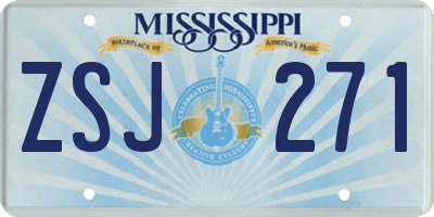 MS license plate ZSJ271