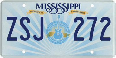 MS license plate ZSJ272