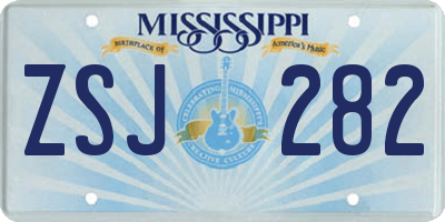 MS license plate ZSJ282