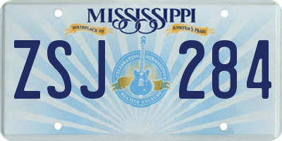MS license plate ZSJ284