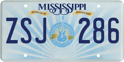 MS license plate ZSJ286