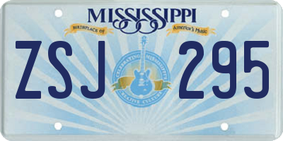 MS license plate ZSJ295