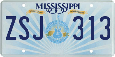 MS license plate ZSJ313