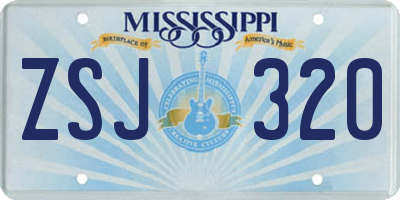 MS license plate ZSJ320